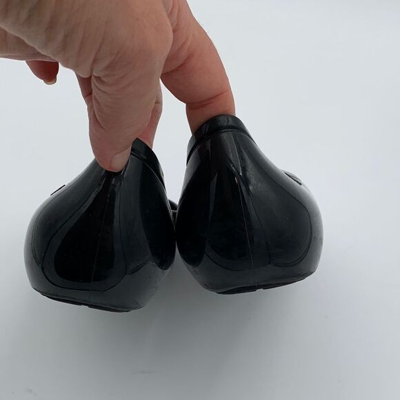 Crocs Black rubber Women's Flats slip on ballet waterproof comfort size 8 - Picture 7 of 10